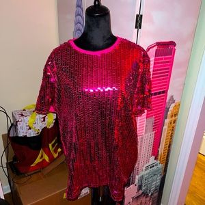 Pink sequin top new